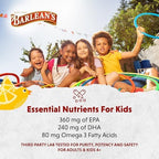 Barlean's Chirpin' Slurpin' Lemonade packaging highlighting EPA and DHA content
