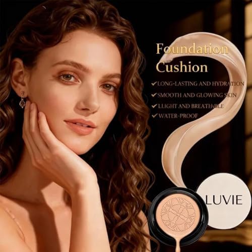 Earthcon mushroom head foundation compact open showing sponge applicator