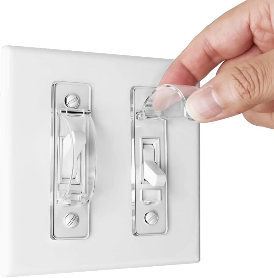ILIVABLE child proof light switch guard clear front view