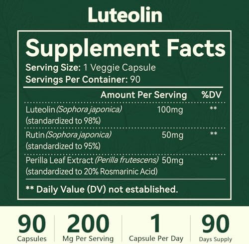 HyberVive Luteolin BioBoost 90 count supplement container side view