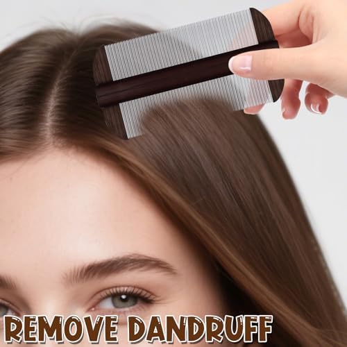 Cyuxing professional lice removal tool displaying the sturdy dark brown widened ergonomic handle