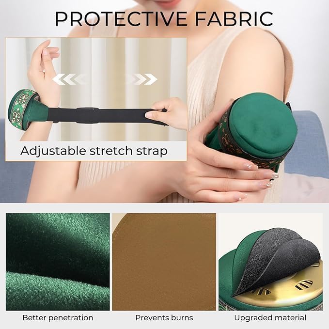 Portable manual acupuncture pen being used for deep tissue neck massage.