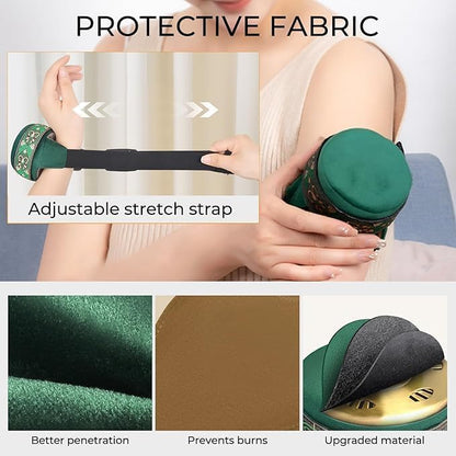 Portable manual acupuncture pen being used for deep tissue neck massage.