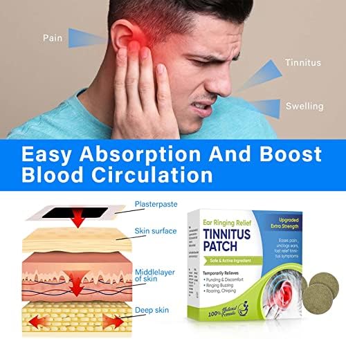 Topicy ear relief patches displayed with portable travel friendly packaging.