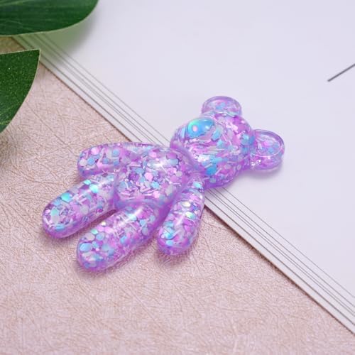 Aesnefe emotional support gift set including purple resin bear and velvet pouch.