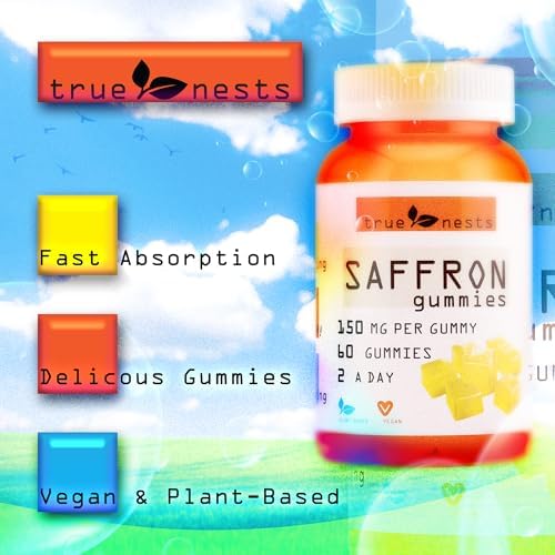 True Nests premium non GMO saffron extract citrus flavor wellness gummies