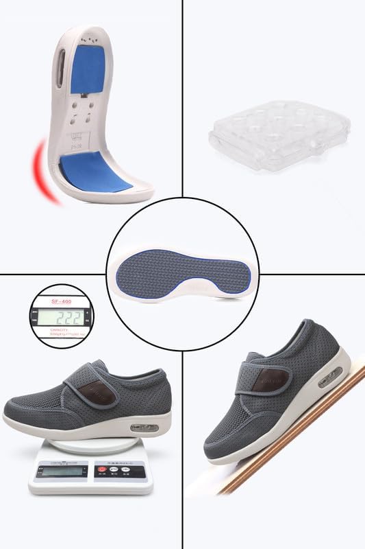Top view of extra wide toe box on youyun shoes for swollen feet.