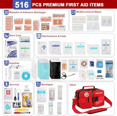 Crmea professional first aid bag with MOLLE shoulder strap for camping.