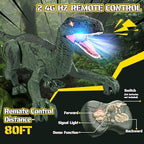 Child playing with rechargeable Rcfunkid remote control dinosaur