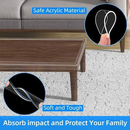 Mileqee edge protection tape applied to glass table corner