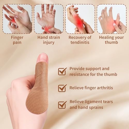 Beige pre-cut kinesiology tape for thumb and big toe joint stability