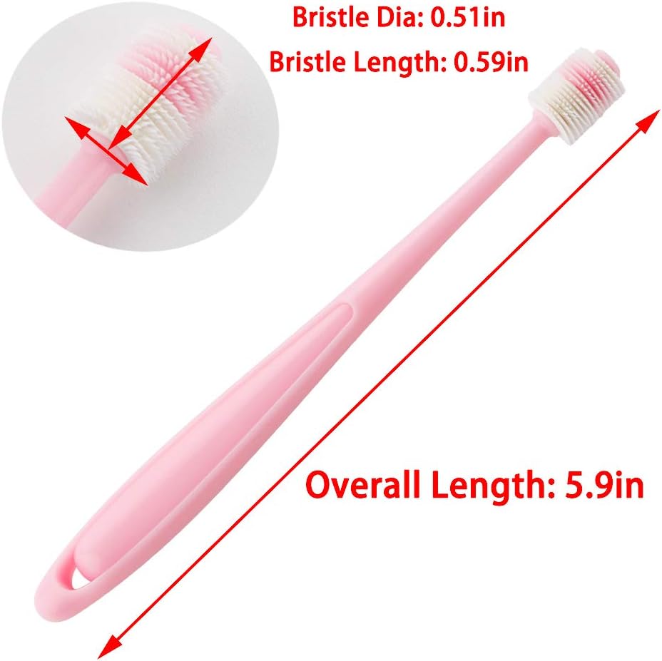 Small dog getting teeth cleaned with DQITJ 360 brush
