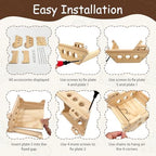 Multi functional wooden rodent hammock swing for indoor habitat installation view.