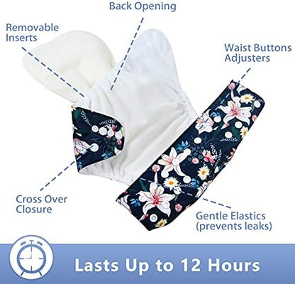 Leekalos baby cloth diaper with bamboo insert and wet bag