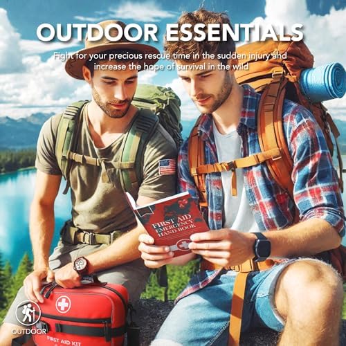 Compact trauma kit with MOLLE system for outdoor camping and hiking