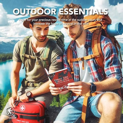 Compact trauma kit with MOLLE system for outdoor camping and hiking