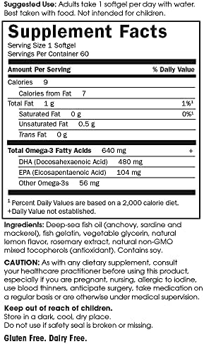 Garden of Life Minami Prenatal Omega 3 supplement bottle displayed with a natural lemon fruit