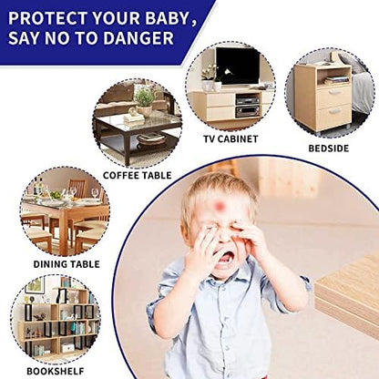 Adhesive clear corner covers for sharp edges