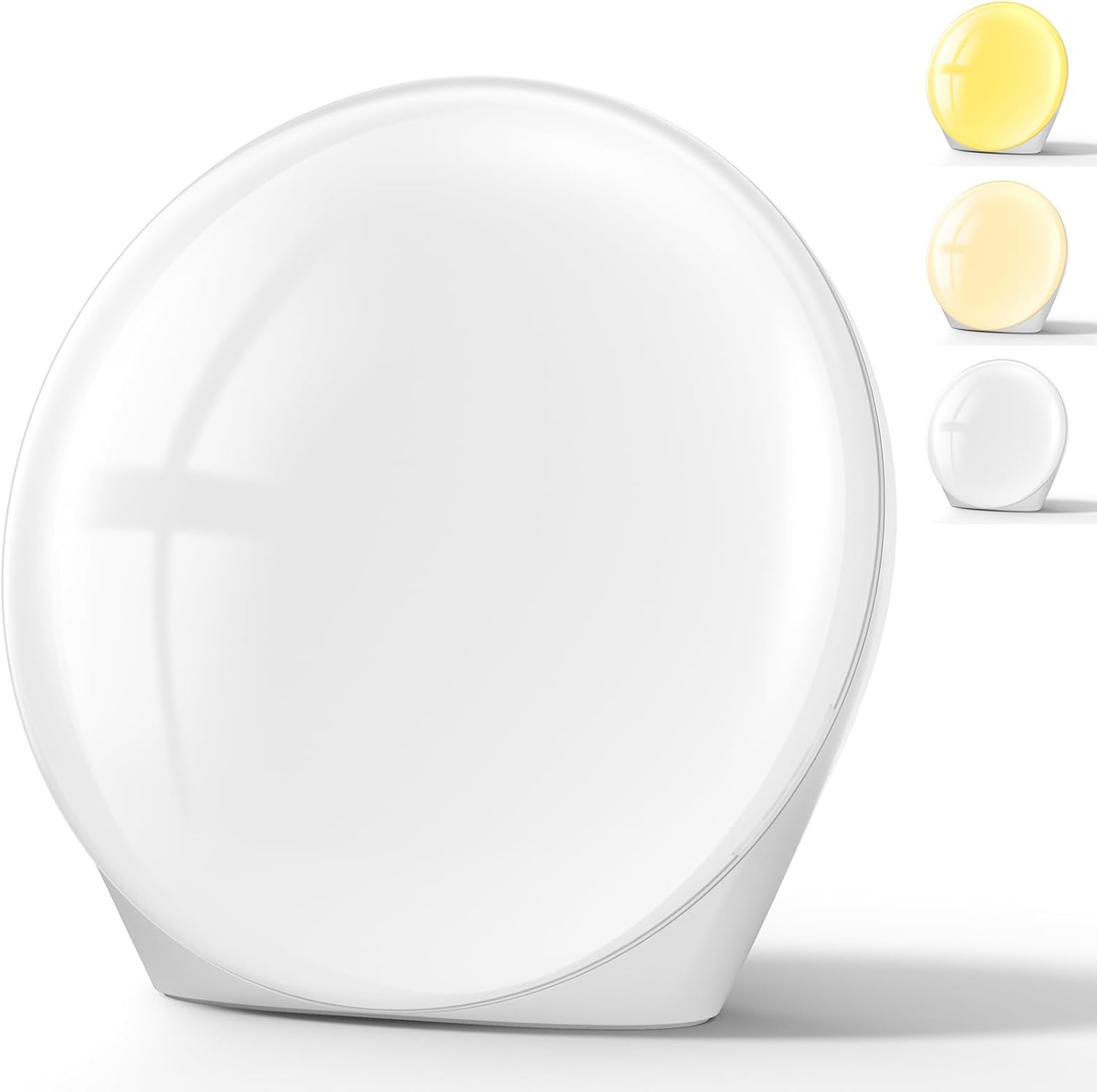 SUXIO Light Therapy Lamp front view displaying its sleek white portable design and uniform bright LED light panel.