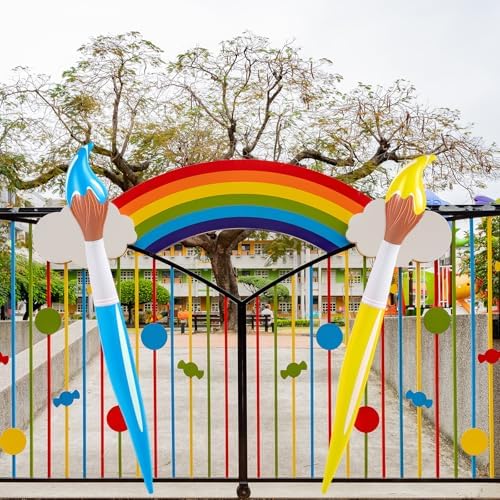 VercanMonth art theme birthday decoration giant paintbrush balloon props closeup
