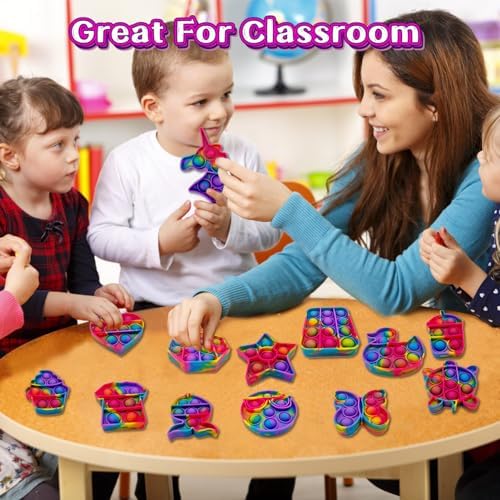 14 Pack Pop Fidget Sensory Toys Party Favors for Kids 4-8 8-12 Year Boy Girl Mini Fidget Toy Bulk Bubbles Popper for Easter Gifts Goodie Bag Stuffers Stress Toy for Birthday Party Favors Toddler Toys - Image 6