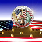 Close up view of the Liberty Bell engraving on the Highergo commemorative coin.