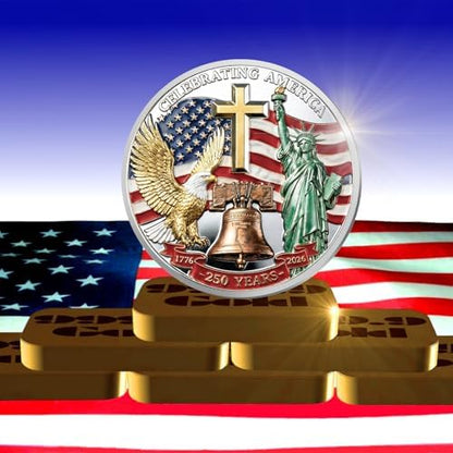 Close up view of the Liberty Bell engraving on the Highergo commemorative coin.