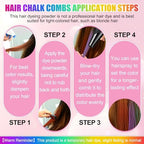 Person using washable hair color comb on long hair