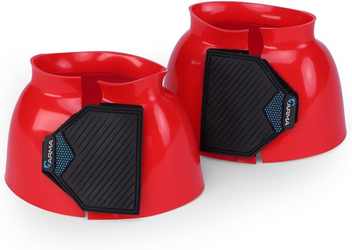 ARMA Shires shock absorbing hoof protection boots back view showing heel coverage