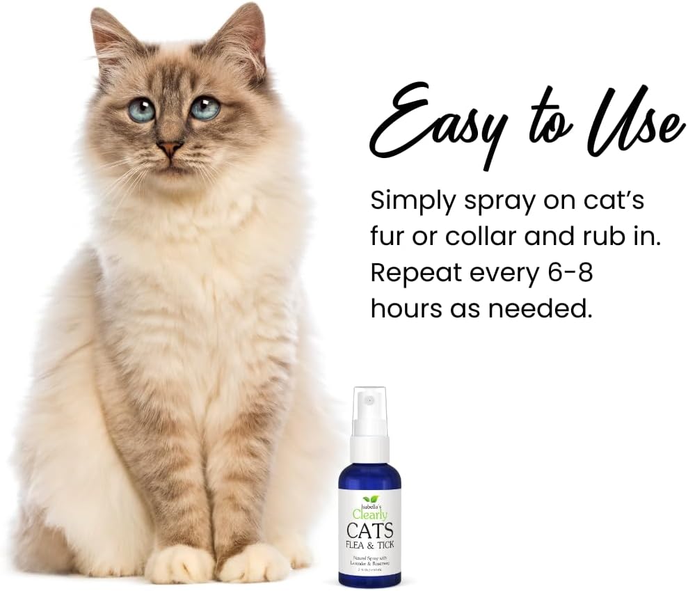Isabella's Clearly Cats USA-imported natural pet care spray close-up