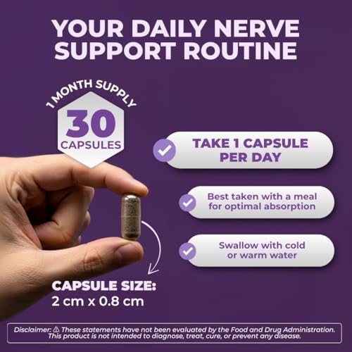 Vital Nutritive nerve support supplement box and bottle display