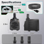 SongLong fountain pump showing the bottom suction cups for secure placement.