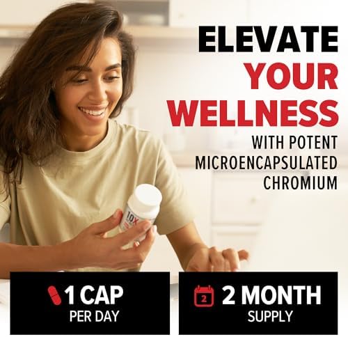 Authentic 10X Health MIC Chromium capsules bottle angled packaging view