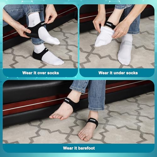 Two pairs of VEACAN heel sleeves displayed for daily use.