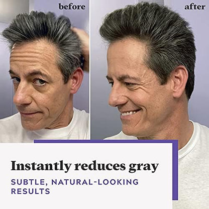 Side view of the Just For Men Touch of Gray kit box displaying product benefits and ammonia-free formulation details.