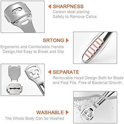 Codream foot care set with replacement blades and portable storage case