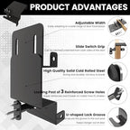 Two pack of black metal childproof door top locks with mounting hardware displayed neatly