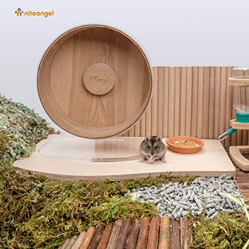 Niteangel Wave Wooden Platform angled view in cage
