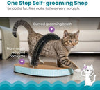 Orange cat scratching pad with bristle brush