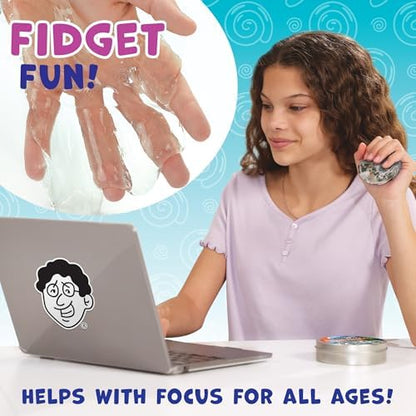 Liquid Glass sensory putty turning cloudy during tactile play demonstration
