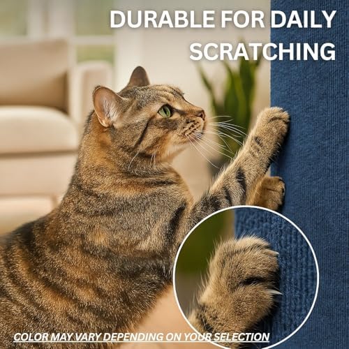 Demonstration of peeling the damage free adhesive backing layer from the pet scratching pad