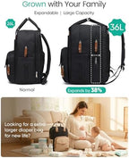 Qualyphant expandable baby travel bag showing dual main compartments