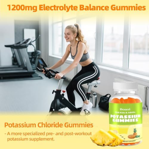 Close up view of pineapple flavored chewable potassium chloride electrolyte supplements.