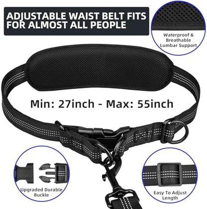 Uppetly blue large size retractable dual dog leash with heavy duty clips
