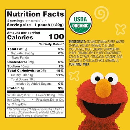 Pack of 12 Earth's Best toddler yogurt pouches packaging