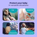 Toddler wearing Marsho baby earmuffs with adjustable headband
