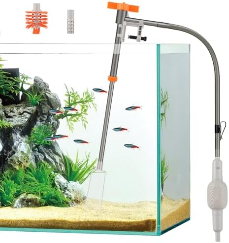 AQQA aquarium siphon cleaning kit with interchangeable heads