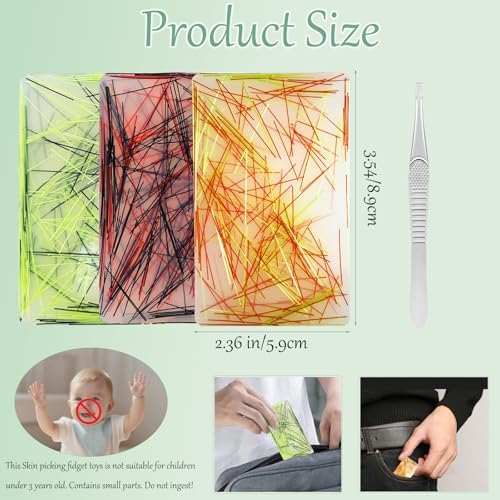 JUGGPENG trichotillomania hair pulling sensory toy close up of embedded colorful strands