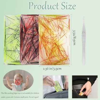 JUGGPENG trichotillomania hair pulling sensory toy close up of embedded colorful strands