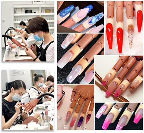 LIONVISON Practice Hand for Acrylic Nails, Flexible Nail Practice Hands Training Kits, Fake Manican Hands for Nails Practice, Movable Nail Maniquin Hand with 300PCS Nail Tips, File, Brush and Clipper - Image 2